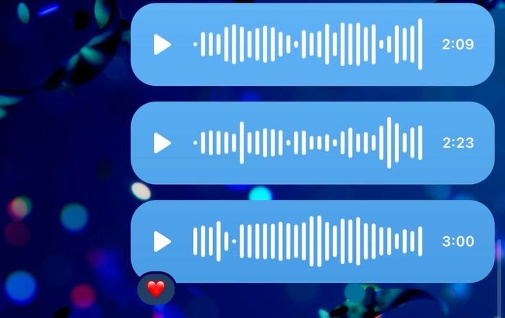 Illustrated voice-message shapes, used as cover artwork rather than audio controls