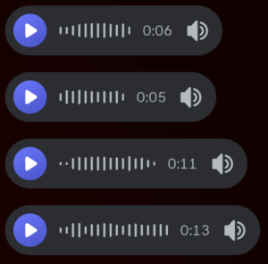 Illustrated voice-message shapes, used as cover artwork rather than audio controls